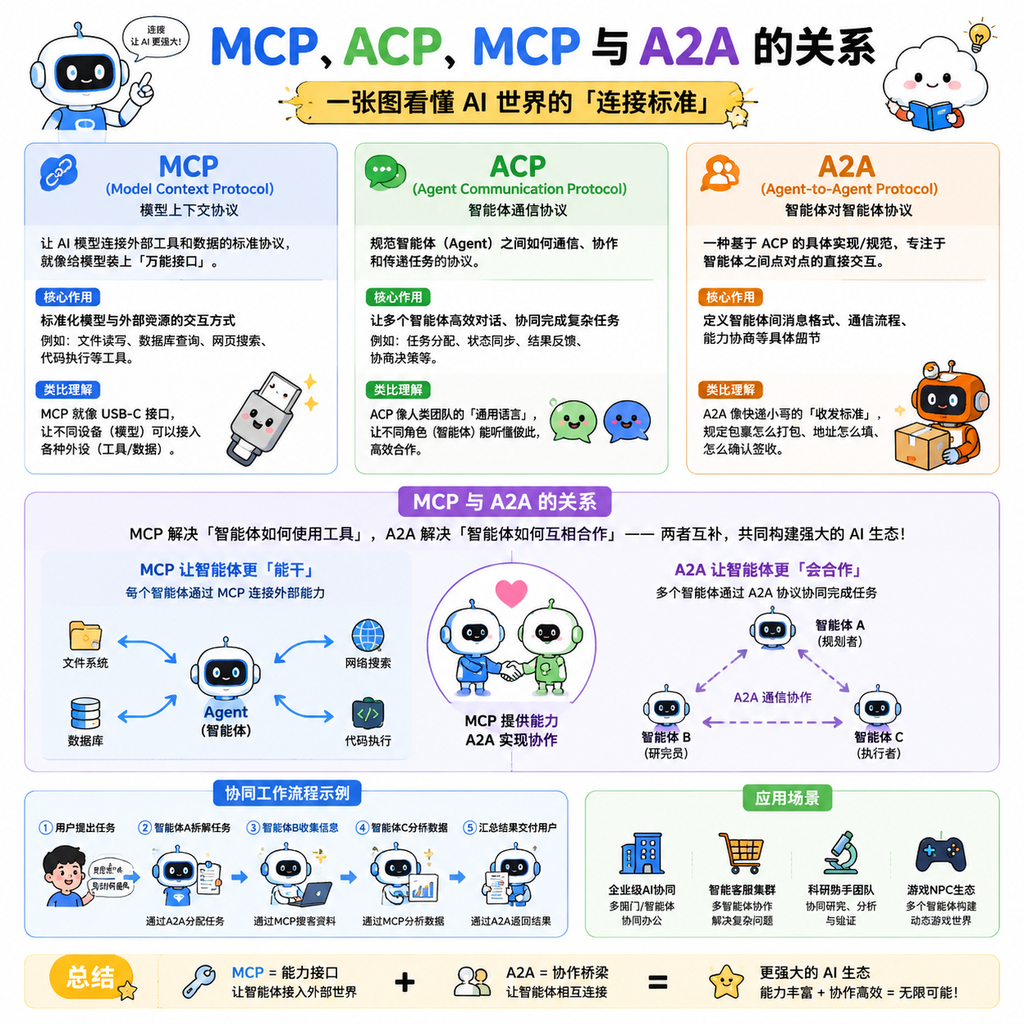 MCP 与 A2A 分别连接工具和智能体