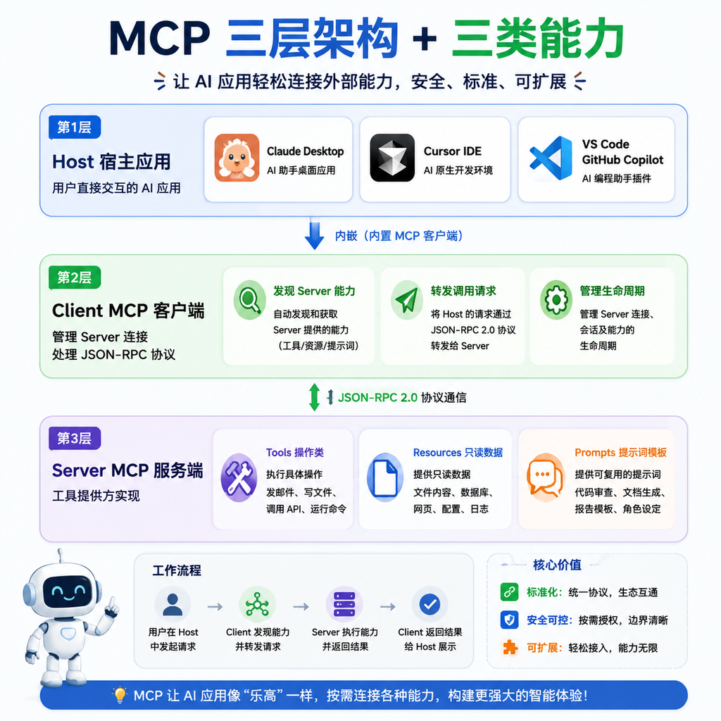 Host、Client、Server 及三类能力的关系